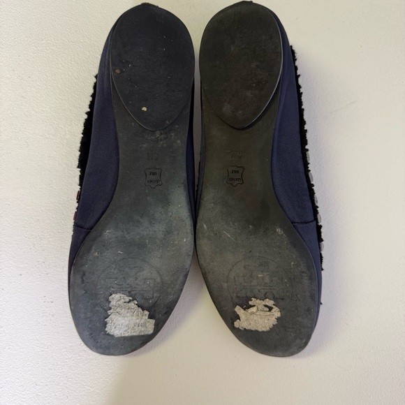 Tory Burch Erin Grosgrain Ribbon Studded Satin Flats – Size 8 - Picture 5 of 7